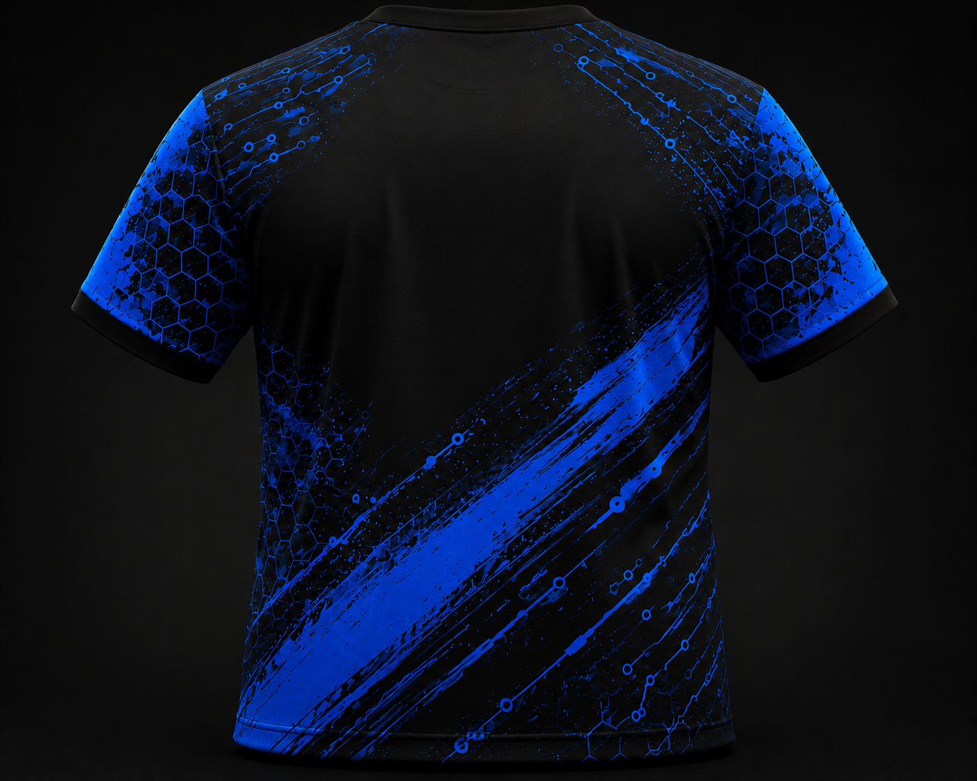 Blue and Black T-Shirt Back