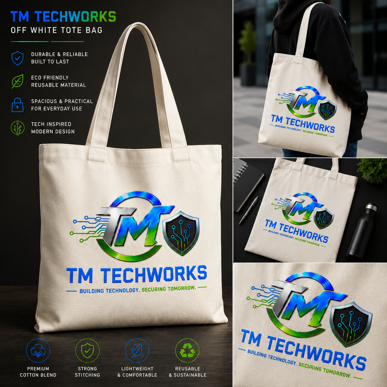 TM TechWorks White Bag